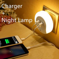 LED Light-dependent Control Night lamp With Double USB Charging Interfaces